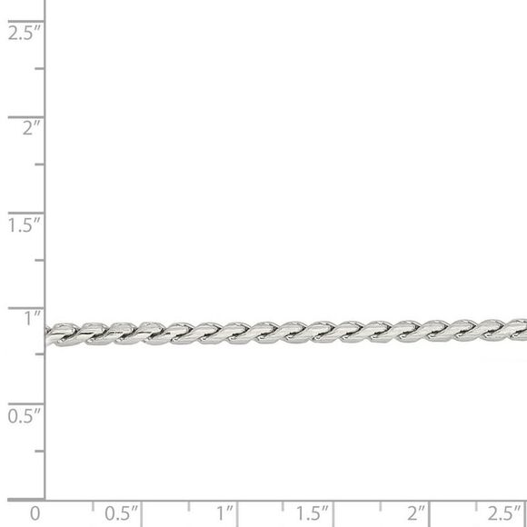 2.5mm Stainless Steel Spiga Link Chain Necklace, 16 Inch - Picture 5 of 7